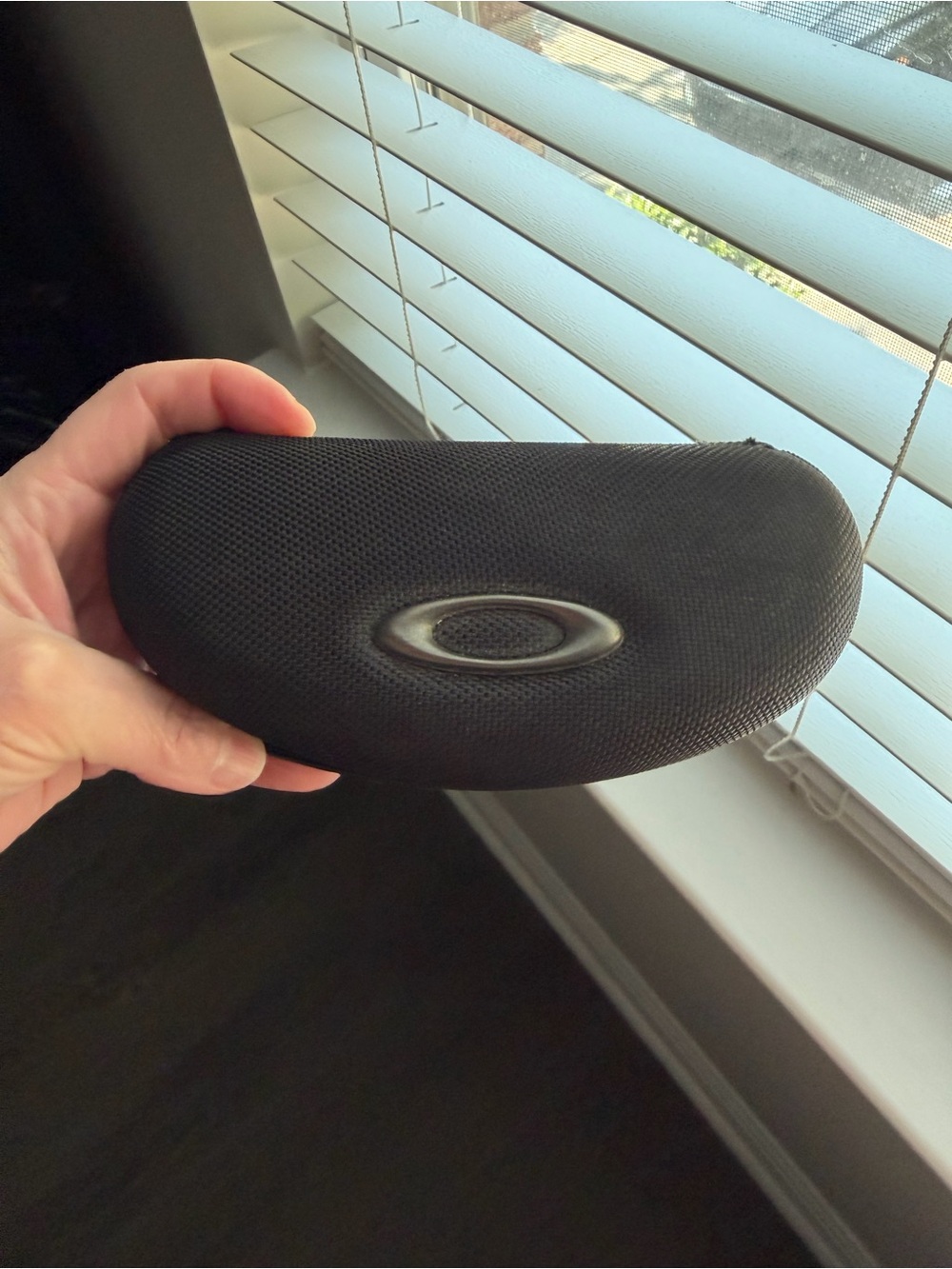 Oakley Black Textured Sunglasses Case with Silver Logo